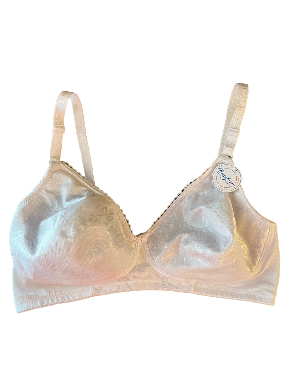 Bestform White Floral Jacquard Wireless Soft Cup Bra NWT 36C